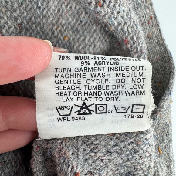 Robert Bruce Men's Wool Cable Knit Sweater Vest Gray Size M Button Front - Picture 5 of 6